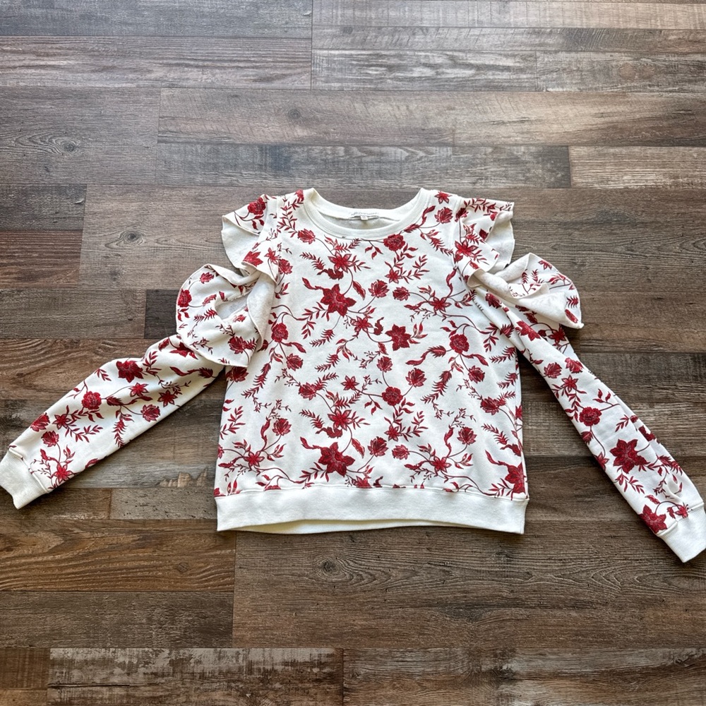 Rebecca Minkoff Red and White Floral Sweatshirt
